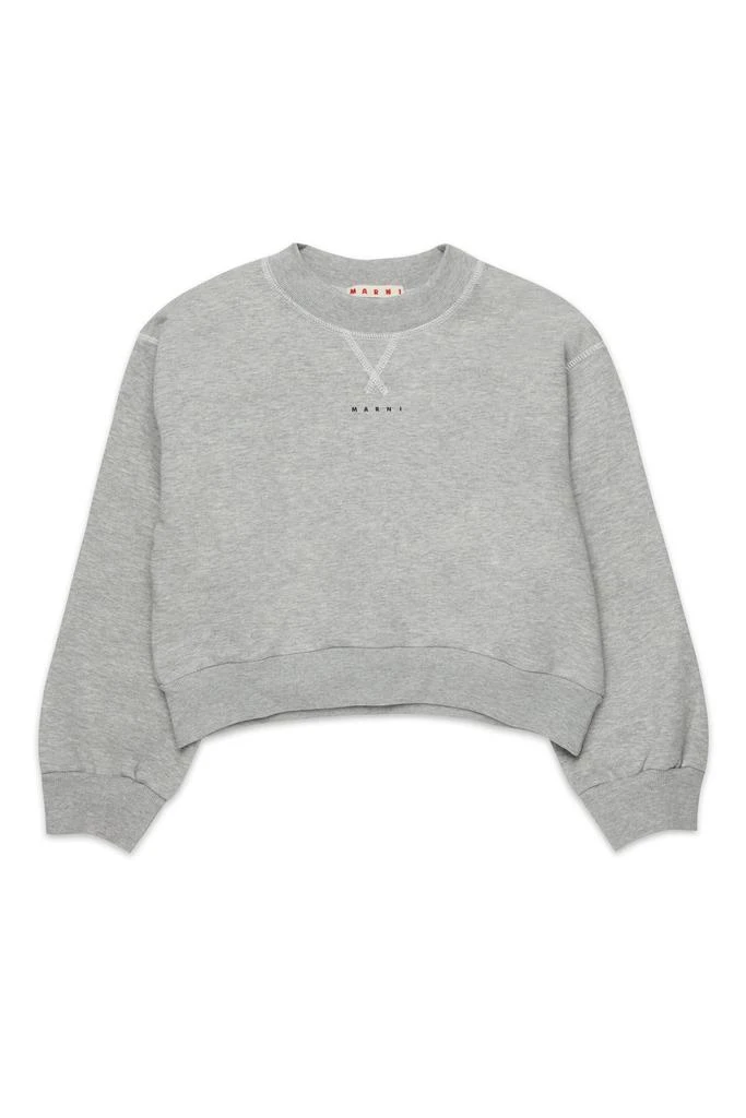 Marni Marni Kids Logo Detailed Crewneck Sweatshirt 1