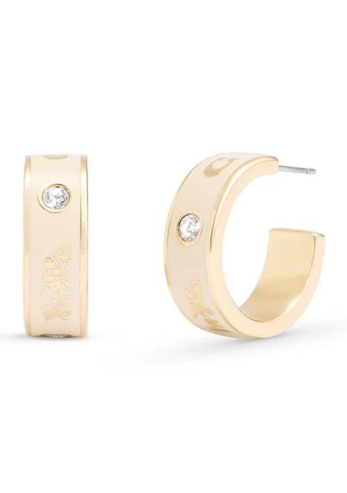 Coach Signature Horse Carriage Hoop Earrings 1