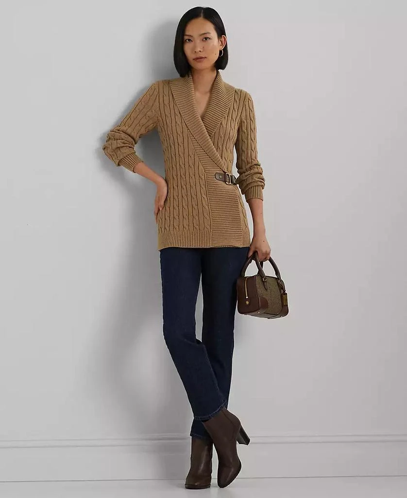 Ralph Lauren Petite Buckled Cotton Sweater 4