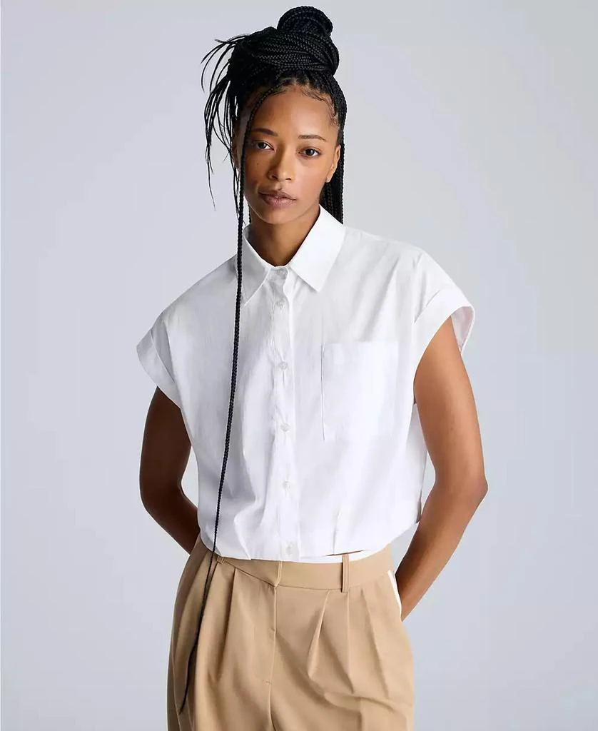 Kenneth Cole Women's Short Dolman-Sleeve Cropped Shirt 1