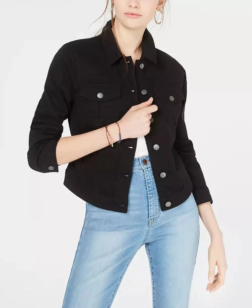 Tinseltown Juniors' Black High-Low Jean Jacket 1