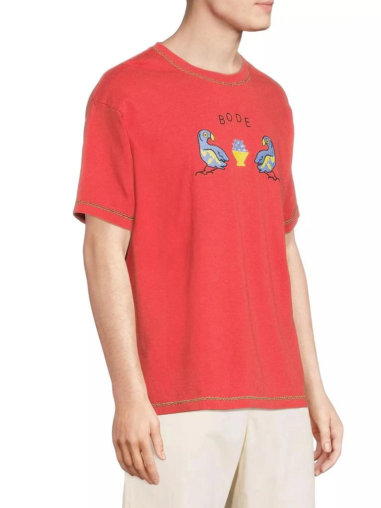 Bode Twin Parakeet Cotton T-Shirt 4