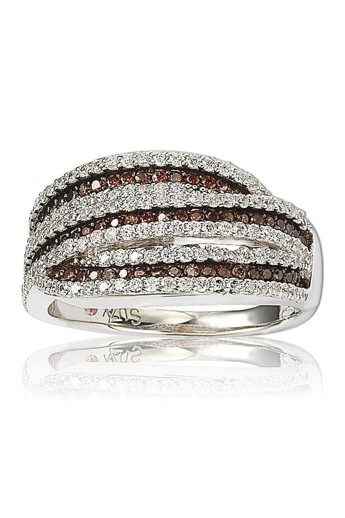 Suzy Levian Sterling Silver White 
Chocolate CZ Ring 1