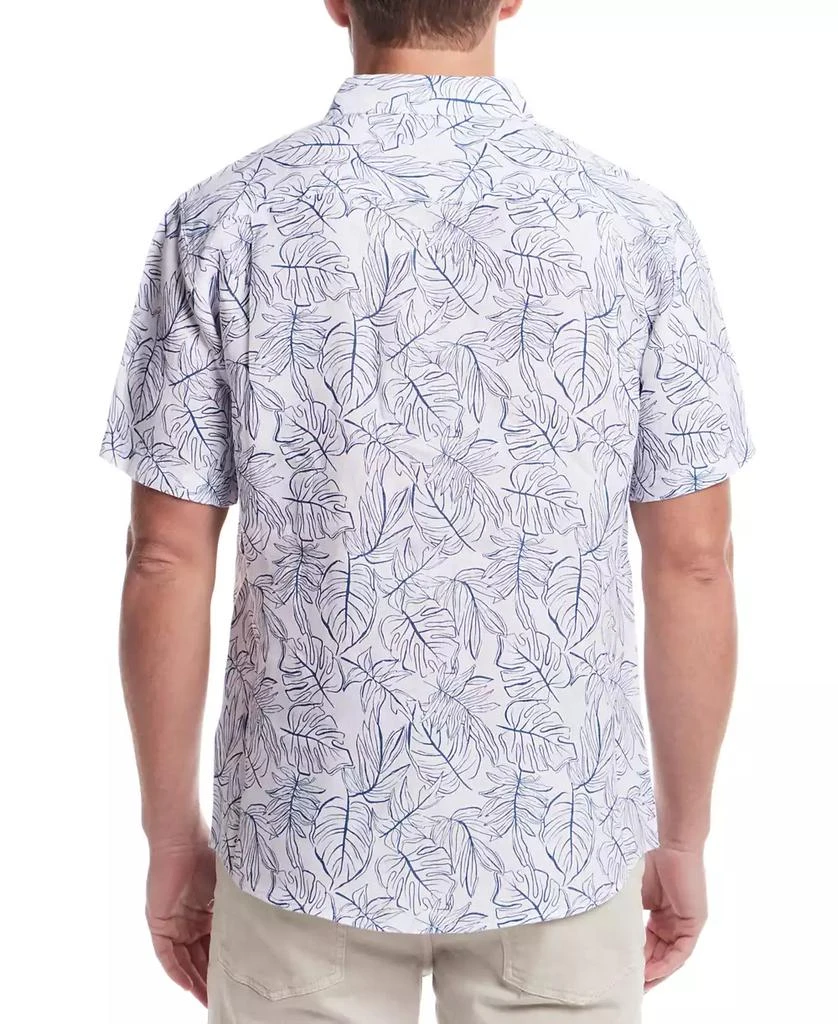 Weatherproof Vintage Men's Regular-Fit Leaf-Print Button-Down 100% Linen Shirt 4