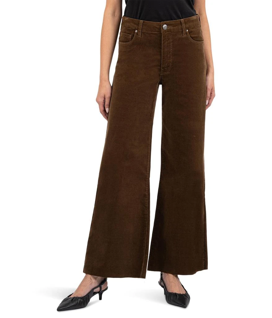 KUT from the Kloth Meg High Rise Fab Ab Wide Leg Raw Hem-Long Inseam 1