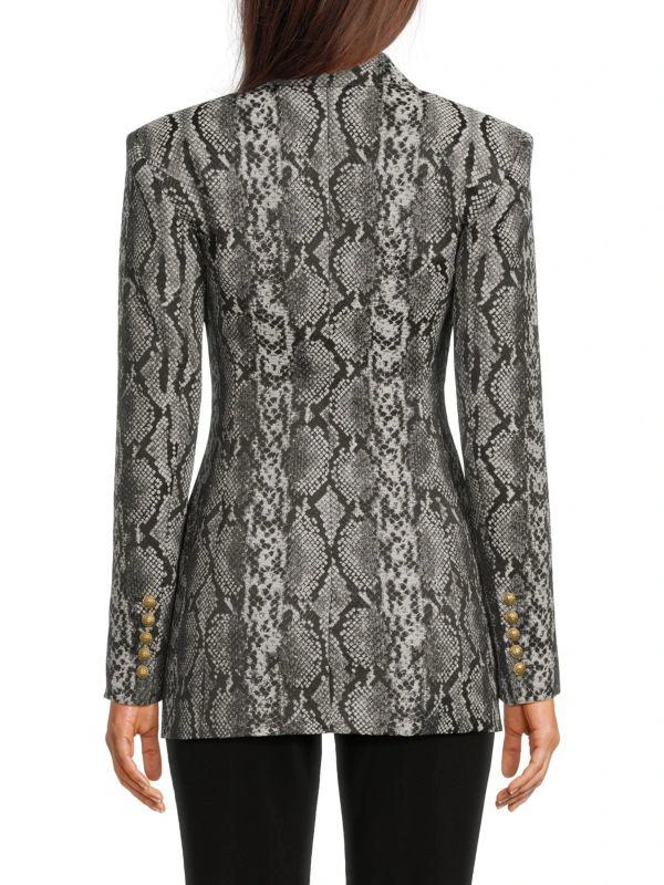 Balmain Snake-Embossed Notch-Lapel Blazer 2