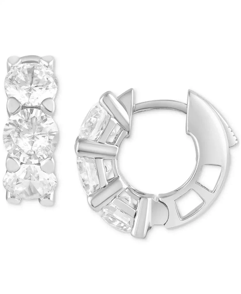 Badgley Mischka Lab Grown Diamond Small Huggie Hoop Earrings (5 ct. t.w.) in 14k White Gold 3