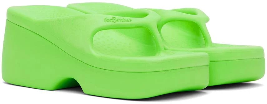 forBitches Green Platform Flip Flops 4