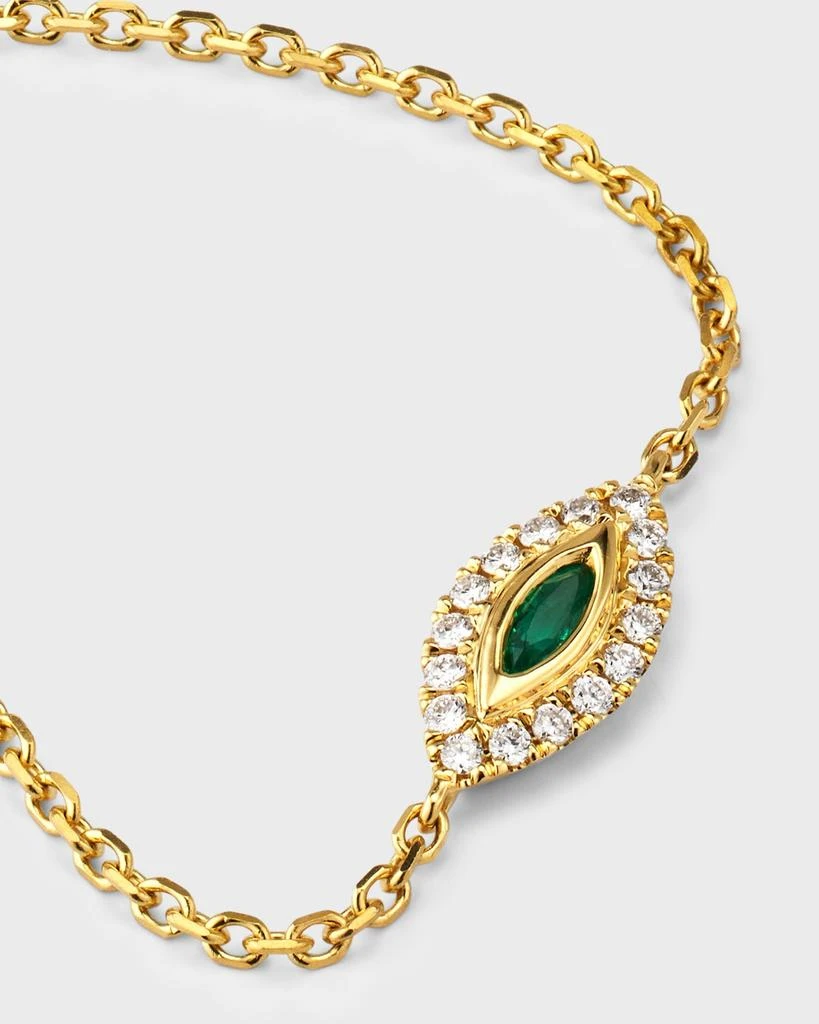 Anita Ko 18K Yellow Gold Emerald Evil Eye Bracelet with Diamonds 3