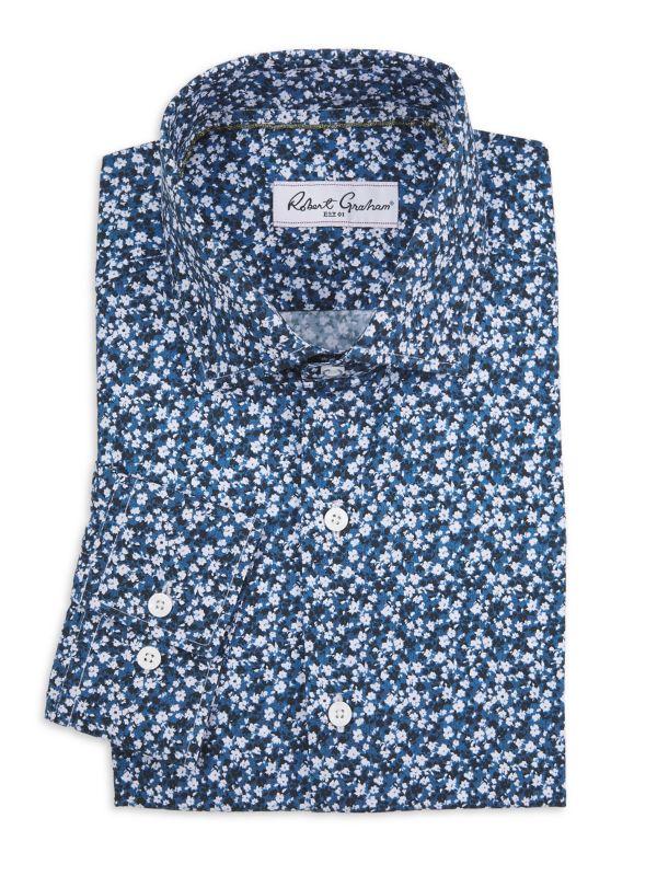 Robert Graham Floral Print Cotton Dress Shirt