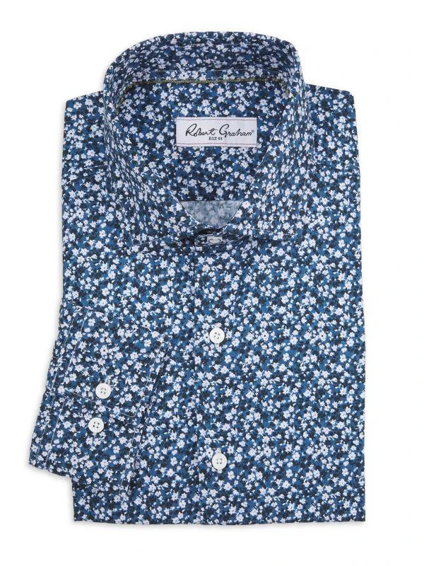 Robert Graham Floral Print Cotton Dress Shirt 1