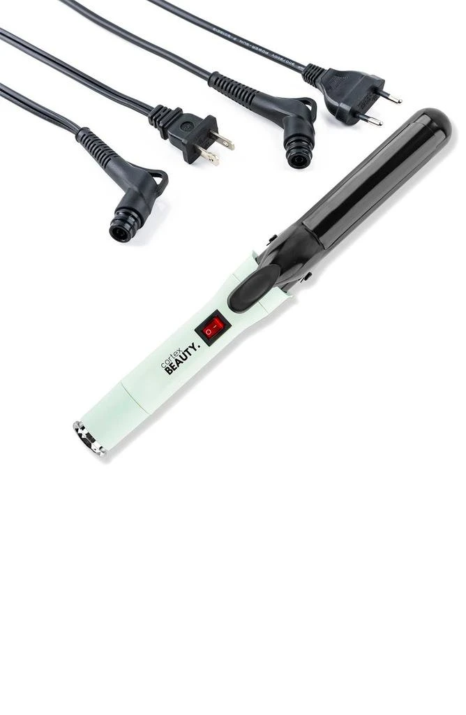 CORTEX BEAUTY Travel Size Perfect Dual Voltage Switch Professional Interchangeable Cord Curling Iron - USA & Euro Cord 2
