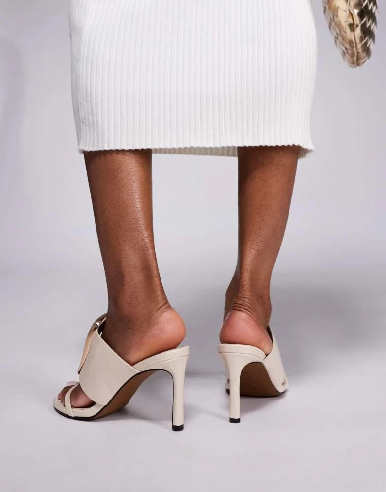 ASOS ASOS DESIGN Nought ring detail high heeled sandals in cream 2