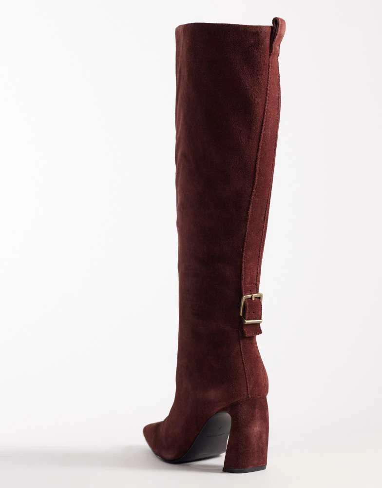 Free People Free People date night knee high suede boot in port 3