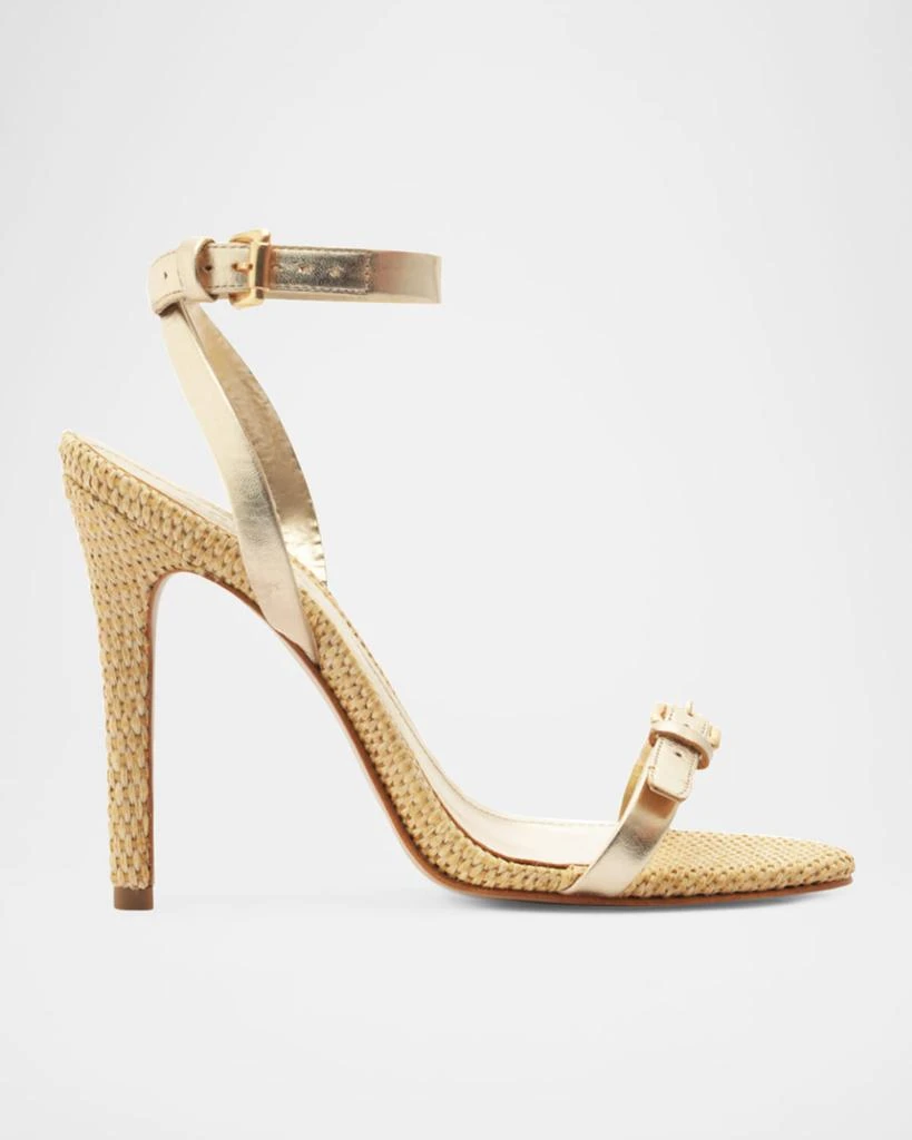 Schutz Aurora Metallic Ankle-Strap Sandals 1