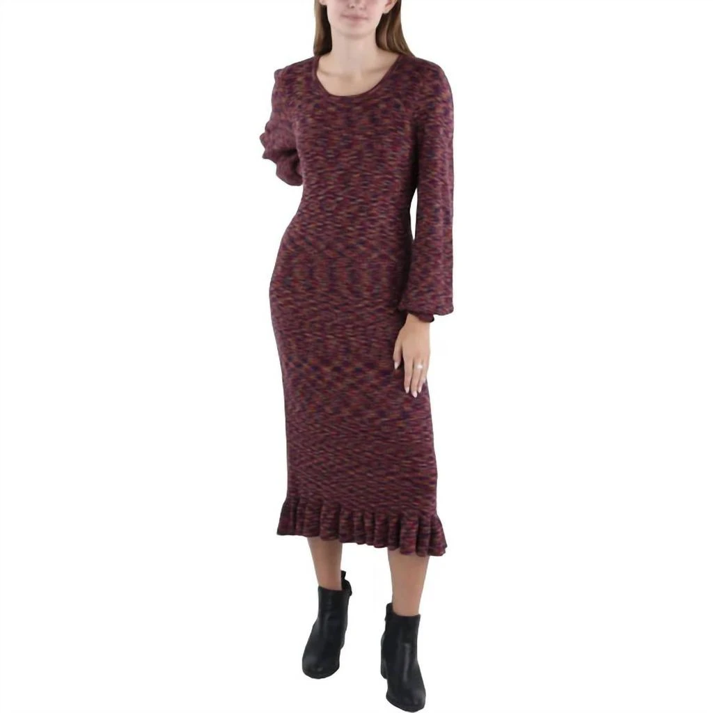 black knitted long sleeve dress Black Long Sleeve Knit Dress main image 0