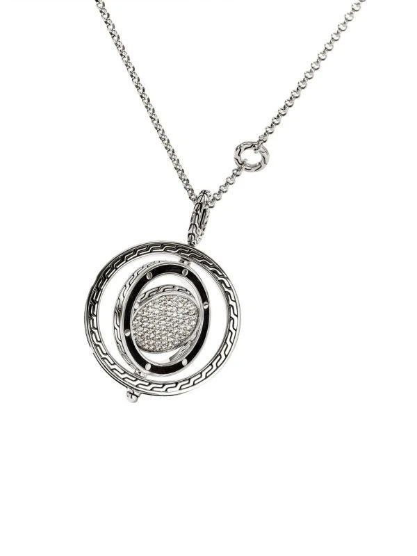 John Hardy Dot Sterling Silver 
0.69 TCW Diamond Pendant Necklace 3