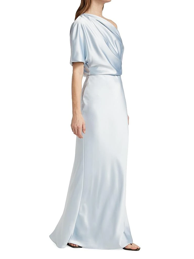 Amsale Satin One-Shoulder Gown 4