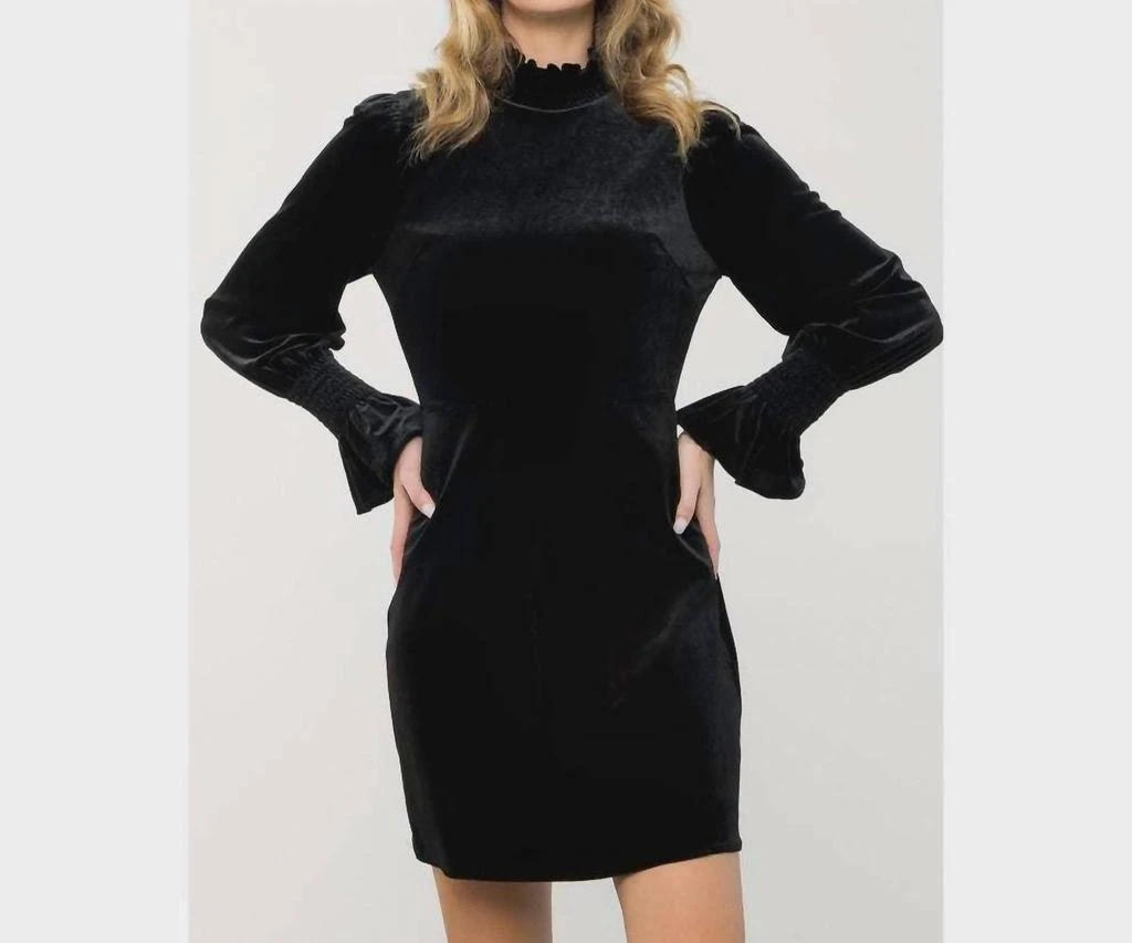 Abigail Velvet Dress In Black  On Sale Now with Up to 53% Off | Discover  Exclusive Deals & Savings at BeyondStyle  Authentic THML women|clothing| dresses with Limited-Time Discounts, Free Shipping, and