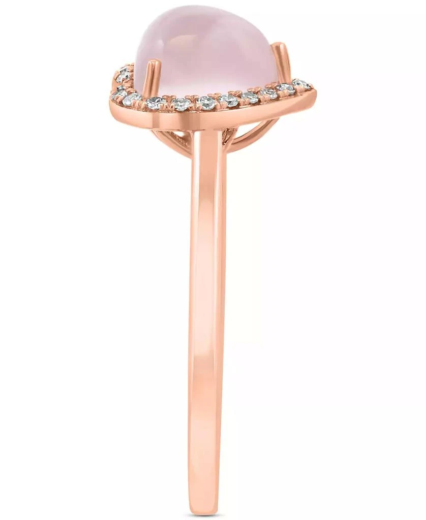 Effy EFFY® Rose Quartz (1-5/8 ct. t.w.) 
Diamond (1/10 ct. t.w.) Heart Halo Ring in 14k Rose Gold 3