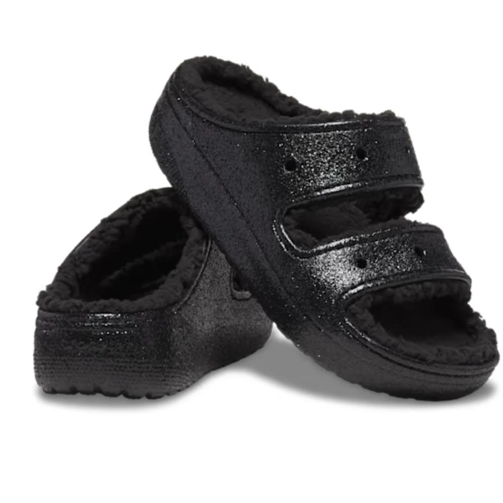 Crocs Classic Cozzzy Glitter II 208979-001 Slide Sandal Mens 9 Black Lined POW60 2