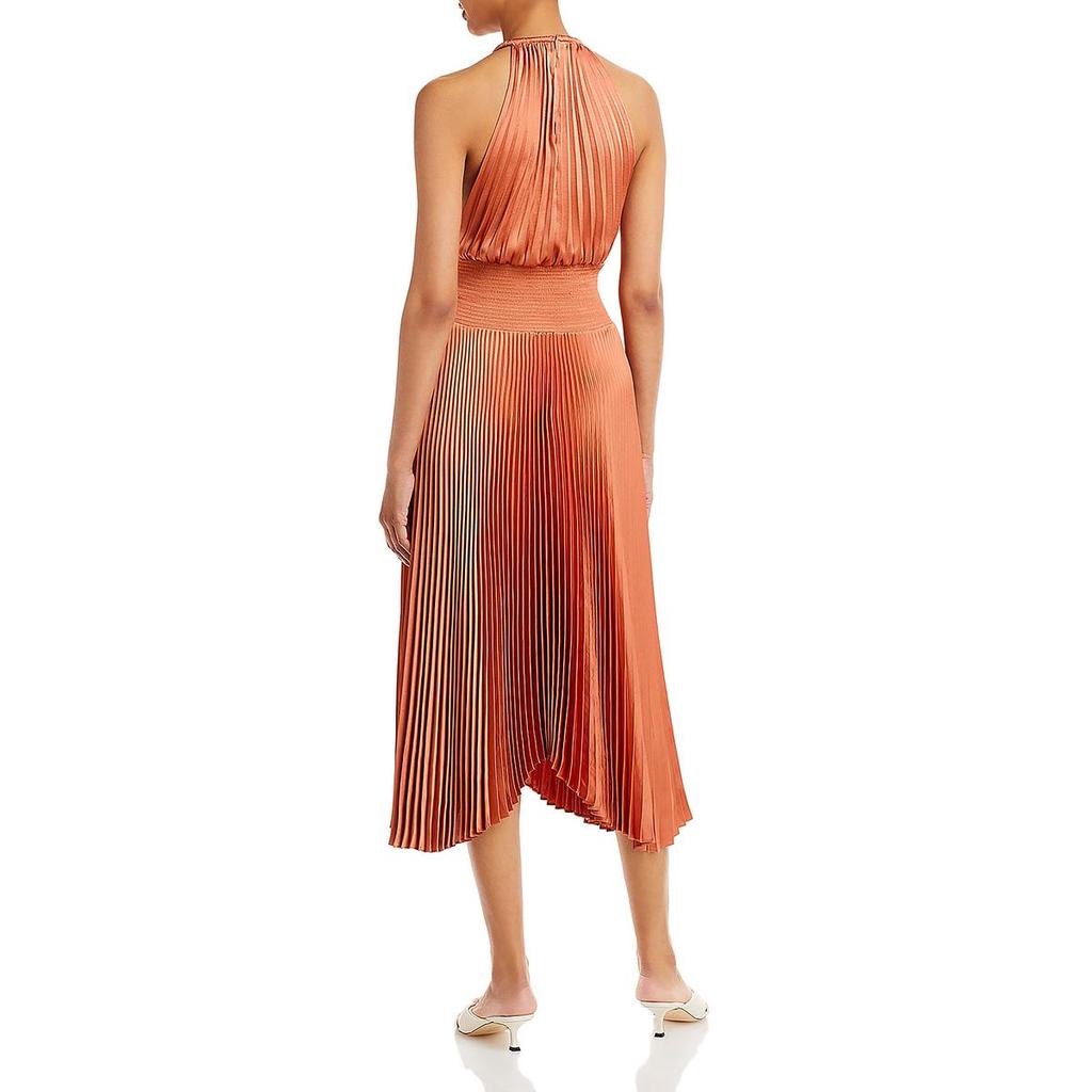 A.L.C. Renzo II Womens Shutter Pleat Midi Halter Dress