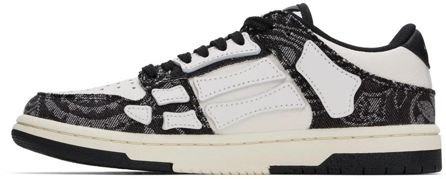 AMIRI White & Black Bandana Denim Skel Top Low Sneakers 3