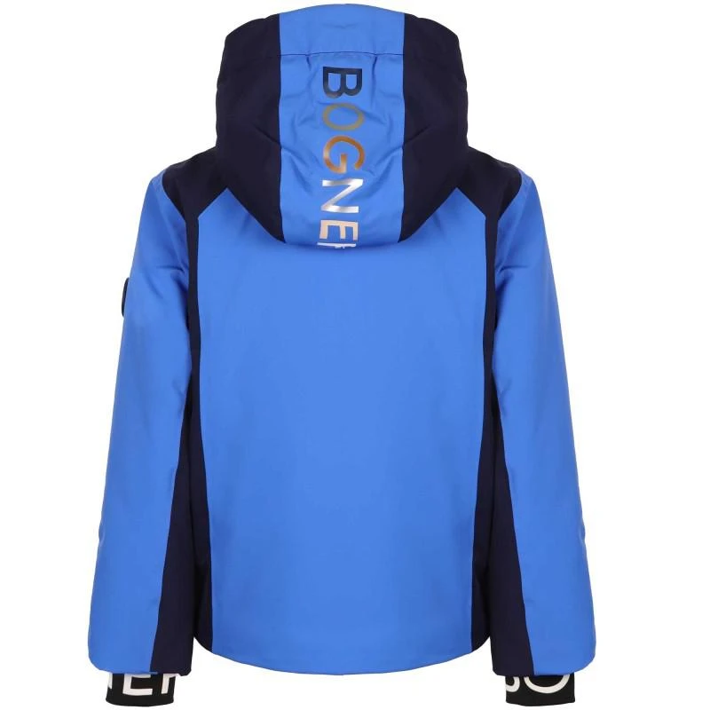 Bogner Kids hooded ski jacket vico in navy and royal blue 2