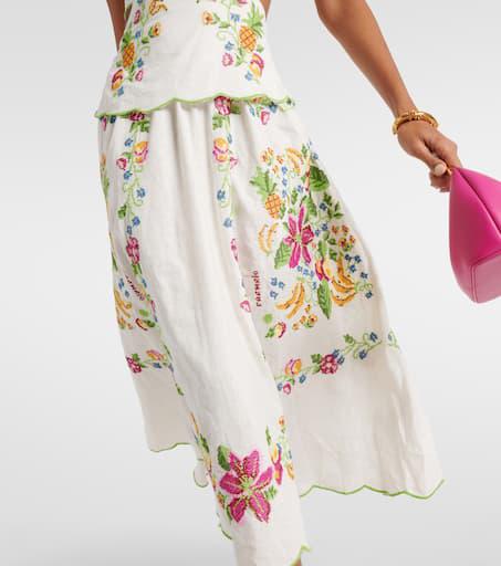 Farm Rio Tropical Romance embroidered midi dress - Dresses