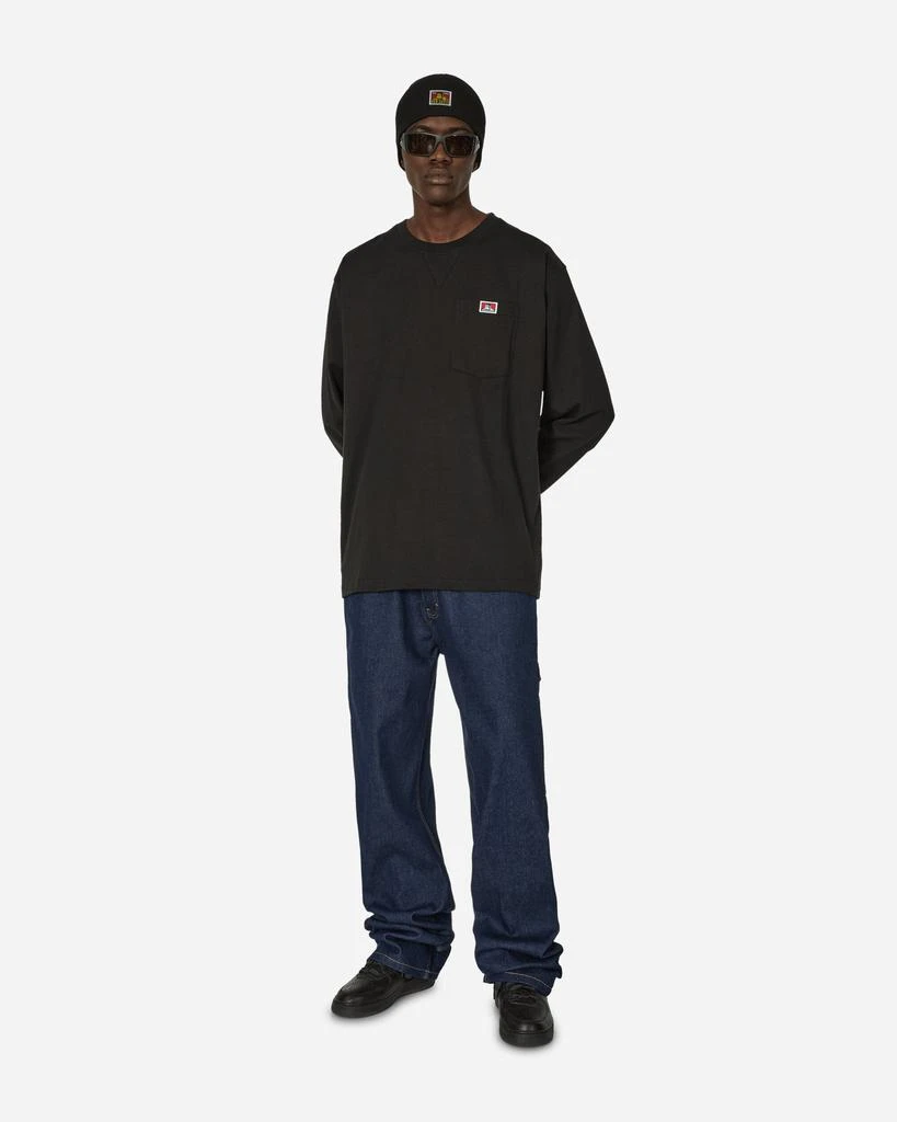 BEN DAVIS Heavy Duty Classic Label Pocket Longsleeve T-Shirt Black 4