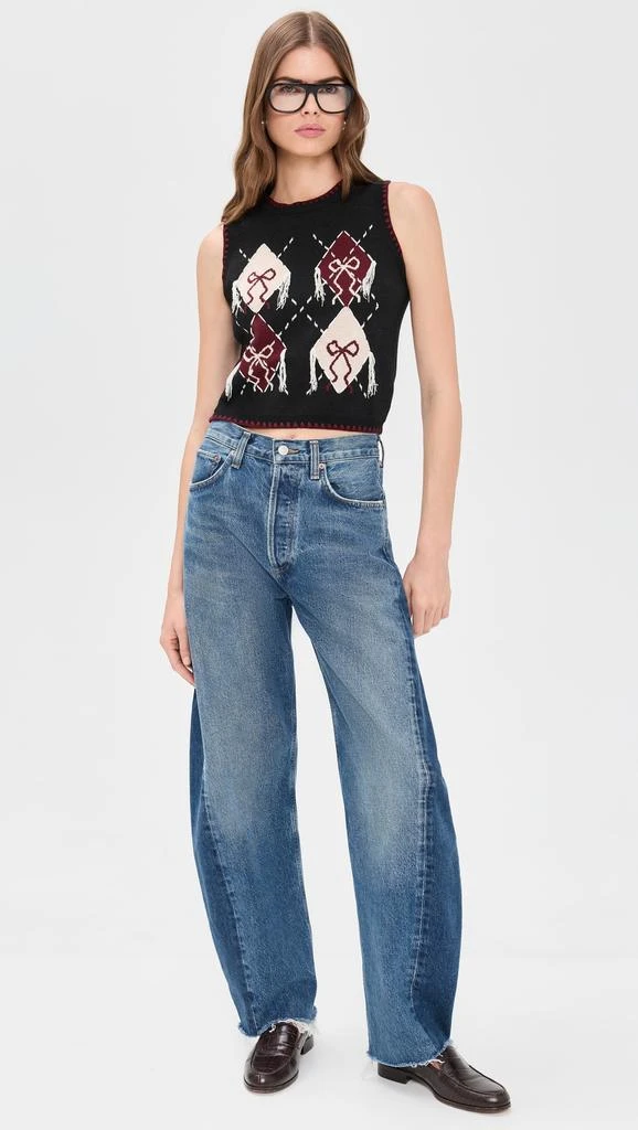 Another Girl Bow Argyle Knitted Tank 4