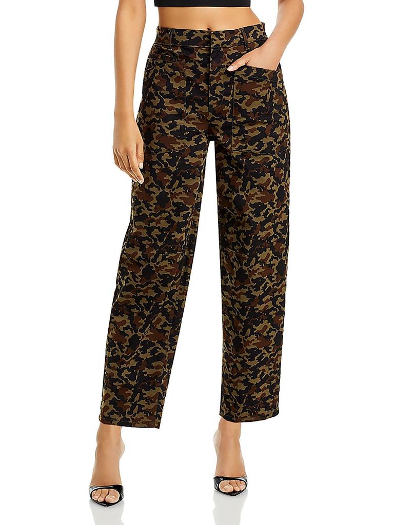 Avec Les Filles Womens Relaxed Camouflage Straight Leg Pants