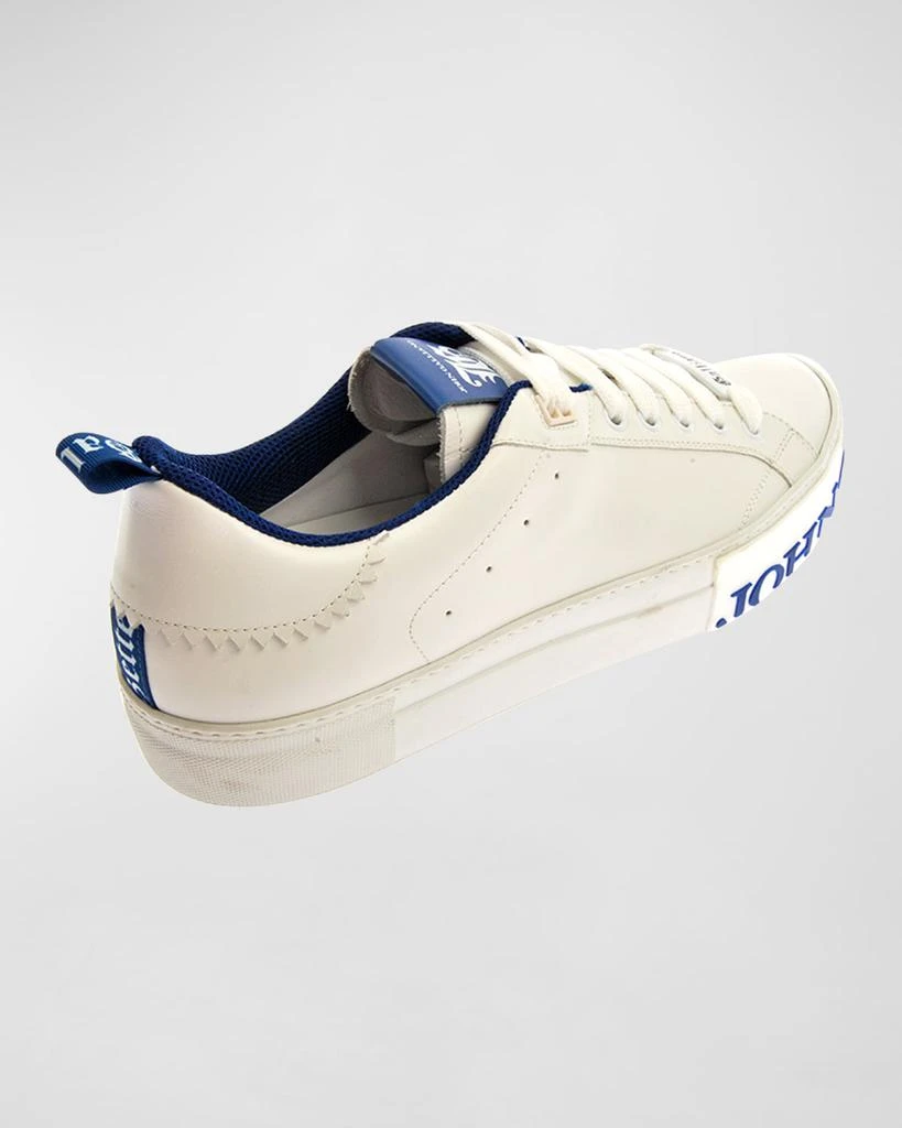 John Galliano Paris Men's Logo Sole Low-Top Leather Sneakers 3