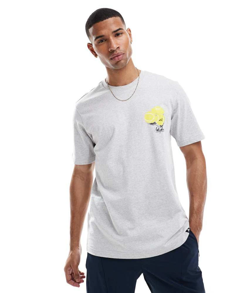 Adidas adidas Sportswear t-shirt with lemon print in grey 1
