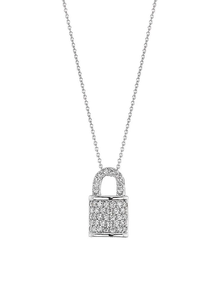 Roberto Coin Tiny Treasures Lock 18K White Gold, Ruby 
0.45 TCW Diamond Necklace