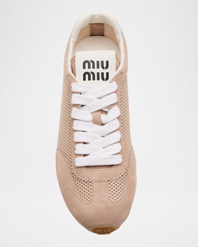 Miu Miu Low-Top Mesh Suede Sneakers - Casual Shoes - Compare