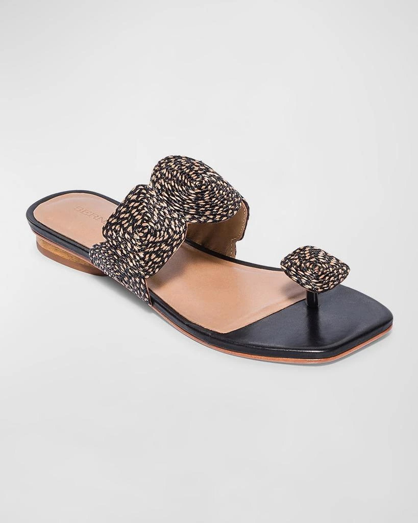 Bernardo Raffia Thong Flat Slide Sandals 3