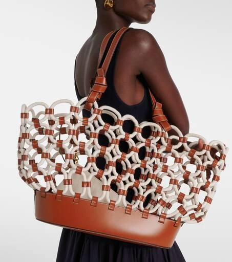 Staud Squillo leather-trimmed tote bag 2