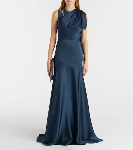 Erdem Embellished scarf-detail satin cady gown - Dresses & Skirts - Free Shipping - BeyondStyle Erdem Embellished scarf-detail satin cady gown - Dresses & Skirts - Free Shipping - BeyondStyle