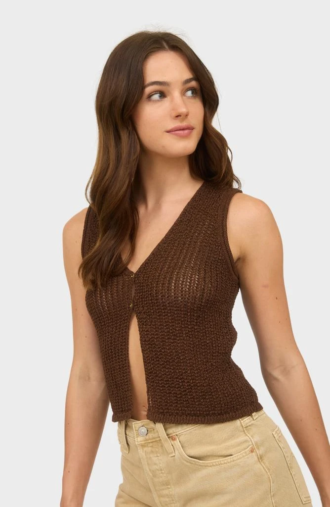 Blu Pepper Button Front Knit Sleeveless Top 4