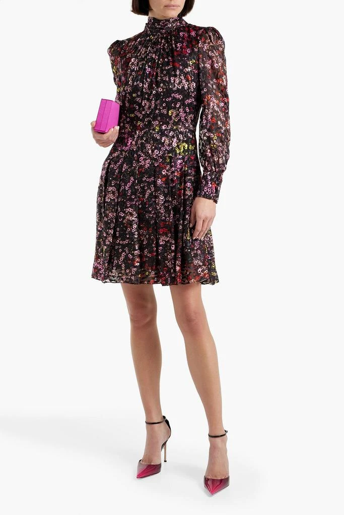 Monique Lhuillier Printed devoré-chiffon mini dress 2