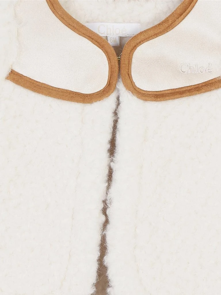 Chloé Chloé Baby Girls Shearling Gilet in Ivory 3