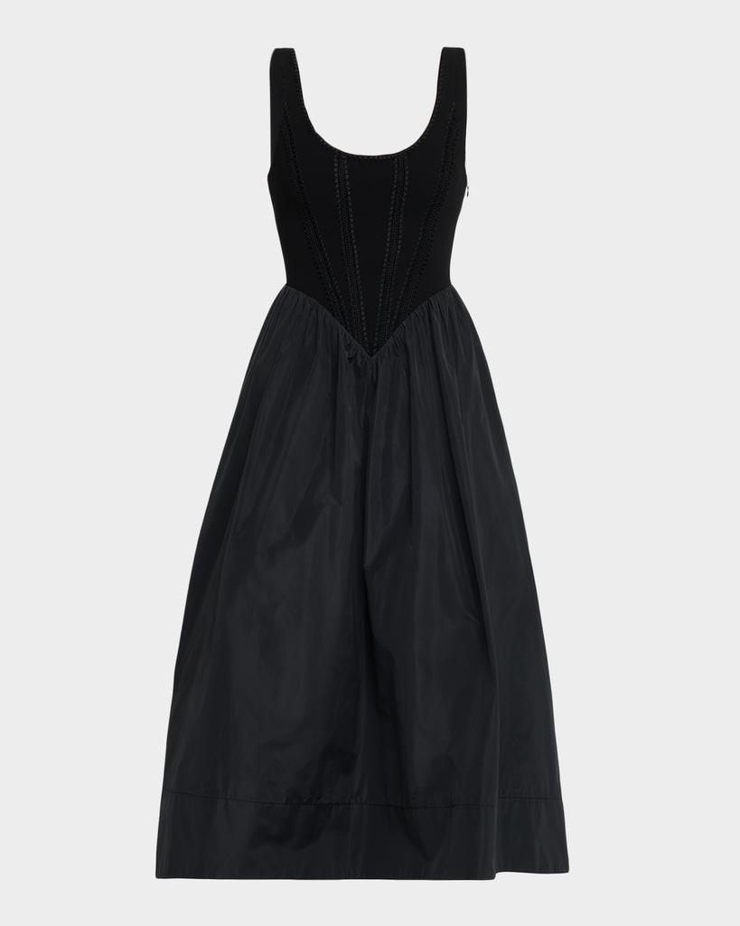Cinq a Sept Martay Crochet Corset Midi Dress