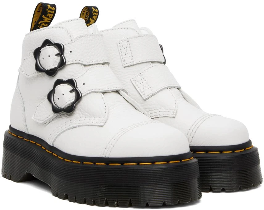 Dr. Martens White Devon Flower Platform Boots 4