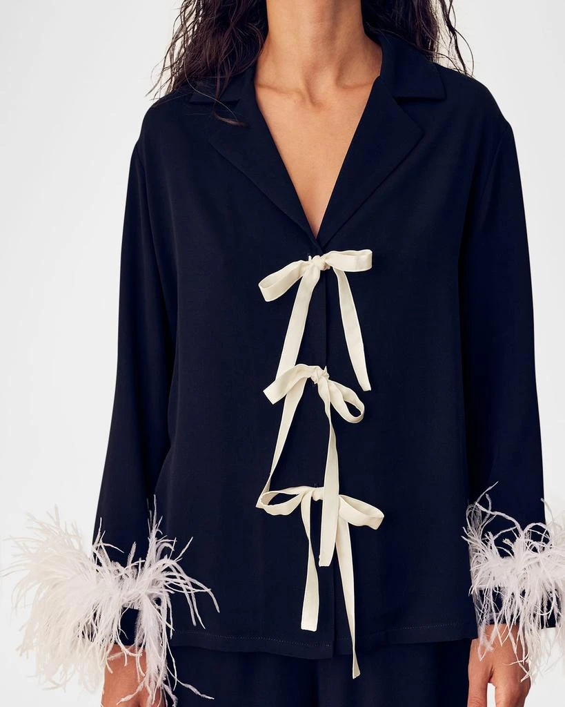 Sleeper The Bow Feather-Trim Pajama Set 4
