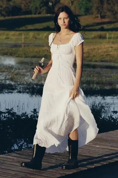Kimchi Blue Kimchi Blue Sienna Cotton Smocked Milkmaid Maxi Dress 1