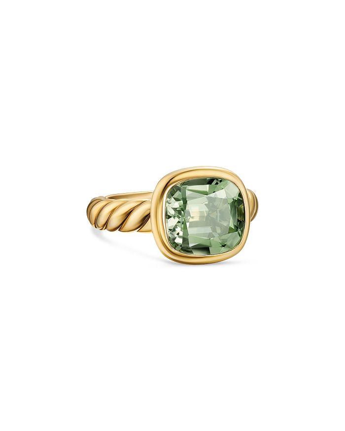 David Yurman DY Mercer Stone Ring in 18K Yellow Gold with Gemstone, 10mm