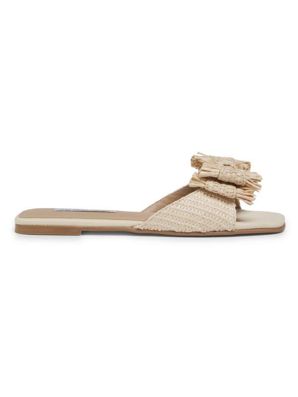 Saks Fifth Avenue ​Ravello Raffia Double-Bow Slide Sandals