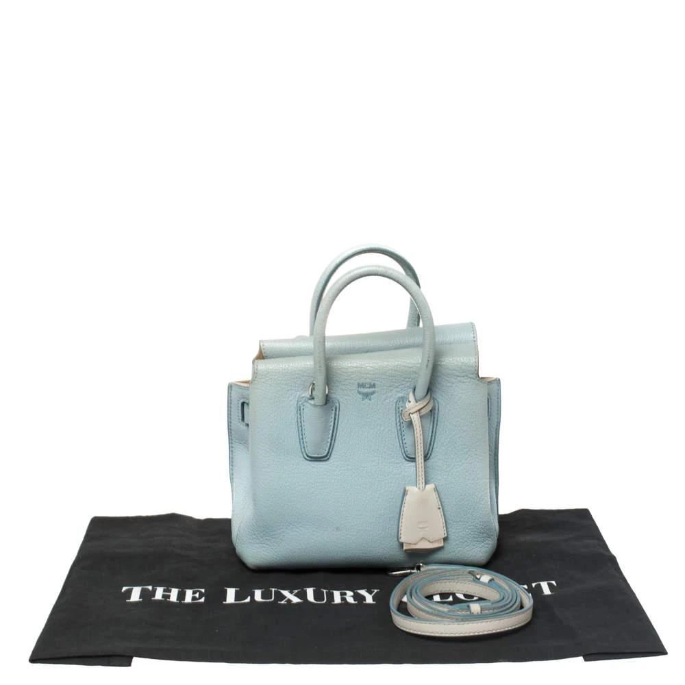 MCM MCM Blue Leather Mini Milla Tote 10