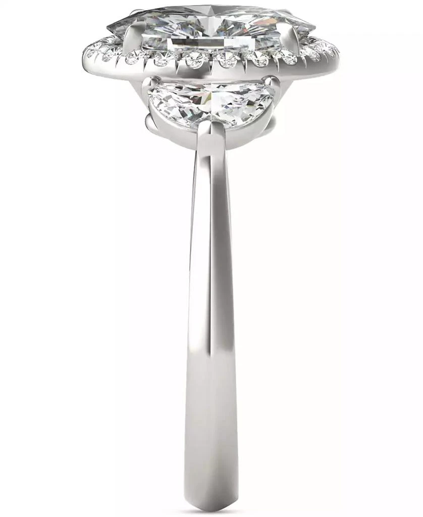 Charles 
Colvard Moissanite Oval Halo Three Stone Ring (3-3/4 ct. t.w.) in 14K White Gold 4